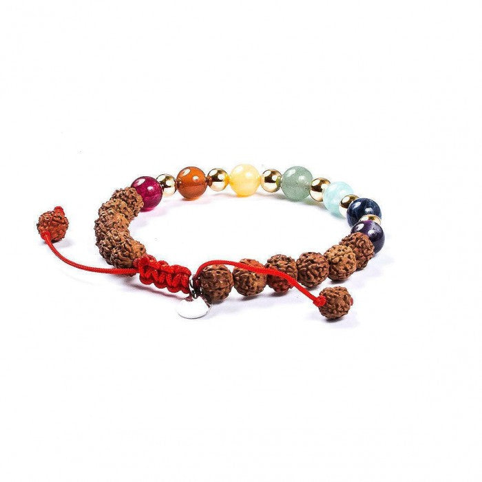 Pulseira para a Cura dos 7 Chakras - Ouro 14kt