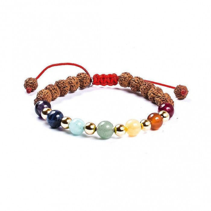 Pulseira para a Cura dos 7 Chakras - Ouro 14kt